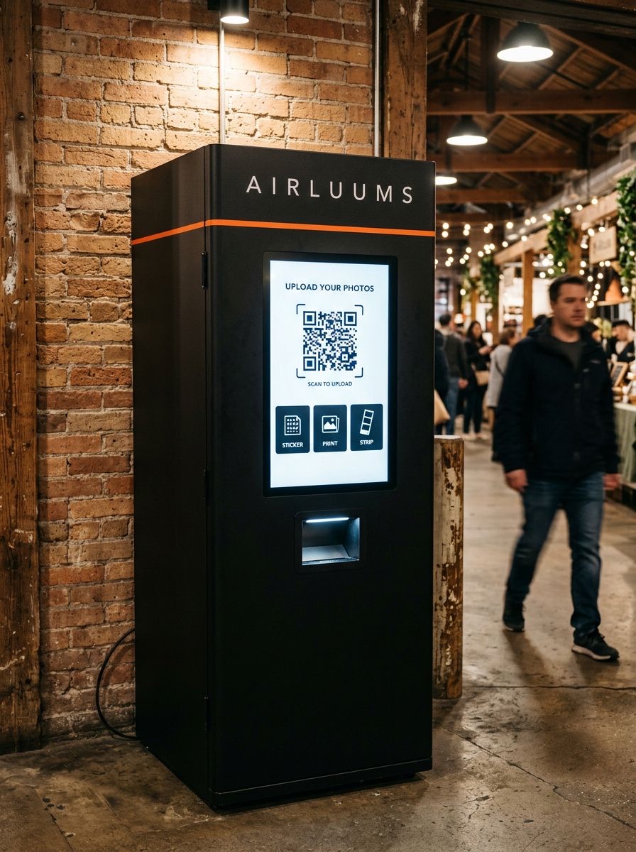 The AIRLUUMS sticker and photo vending machine