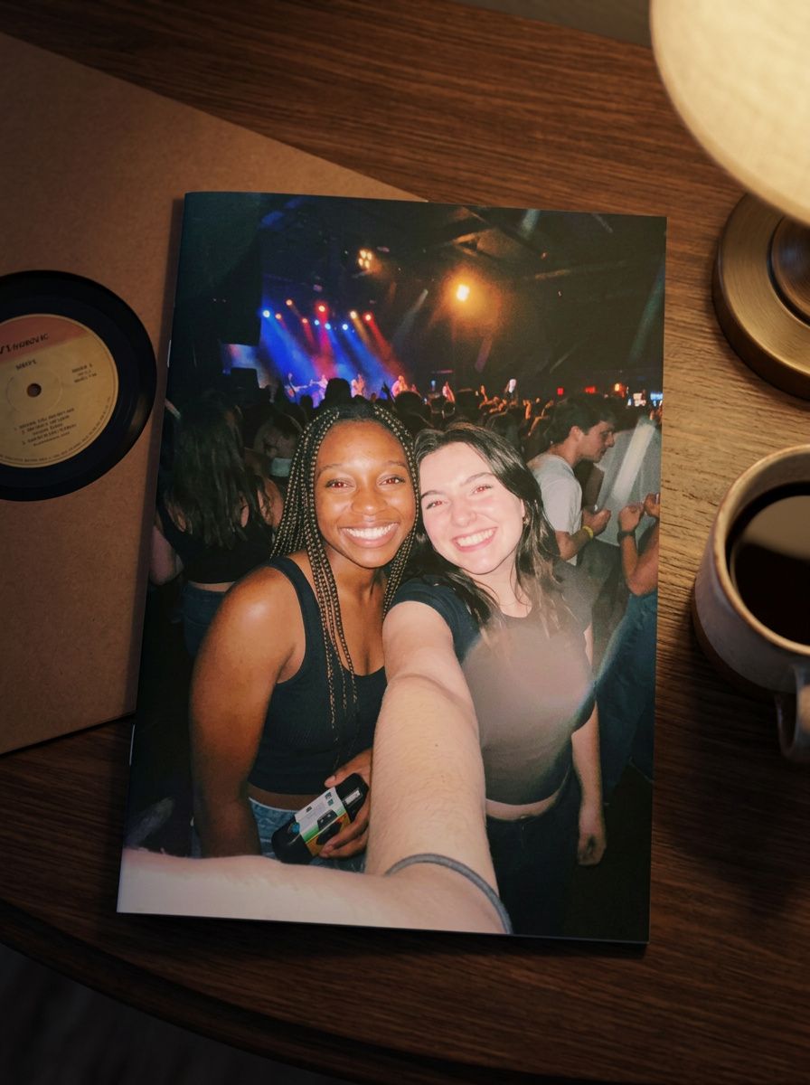 The Zine — a printed zine of your night on a coffee table